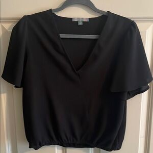 Elegant Black V-Neck Women's Top